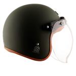 Axzor Retro Army Green Half Face Bike Helmet