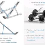 portable, adjustable, and foldable laptop stand