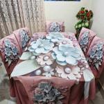 3D Print Korian Velvet 7PCS Table Cloth Set | Luxury Dining Table Cover