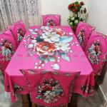 3D Printed Table Cloth Set | Premium China Chili Cotton Fabric