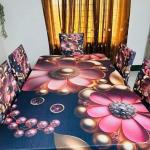 3D Printed Table Cloth Set | Premium China Chili Cotton Fabric