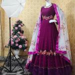 রেডিমেড জর্জেট এমব্রয়ডারি পার্টি ড্রেস