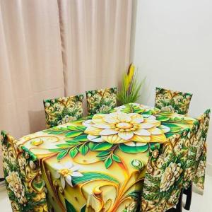 3D Printed Table Cloth Set | Premium China Chili Cotton Fabric