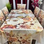 3D Print Korian Velvet 7 Pcs Table Cloth Set | Premium Dining Table Cover