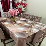 3D Print Korian Velvet 7 Pcs Table Cloth Set | Premium Dining Table Cover