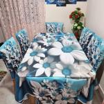 Premium Quality 3D Printed Dining Table and Chair Cover Set