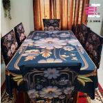 3D Print Korian Velvet 7 Pcs Table Cloth Set | Luxury Dining Decor