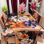 3D Print Korian Velvet 7 Pcs Table Cloth Set | Premium Dining Table Cover