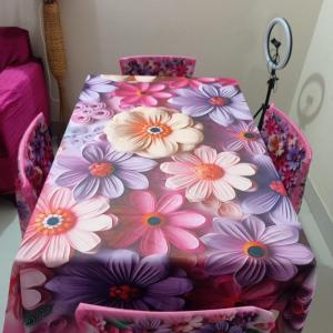 3D Print Korian Velvet 7 Pcs Table Cloth Set | Premium Dining Table Cover