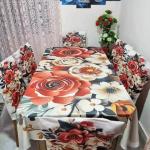 3D Print Korian Velvet 7 Pcs Table Cloth Set | Premium Dining Table Cover