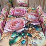 3D Print Korian Velvet 7PCS Table Cloth Set | Luxury Dining Table Cover