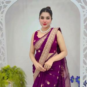 Semi Moslin Sharee with Blouse Piece