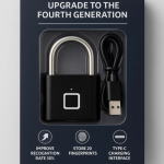 Portable Smart Fingerprint, Biometric Padlock