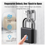Portable Smart Fingerprint, Biometric Padlock
