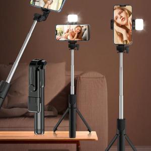 Q07 Bluetooth Selfie Stick with Light & Remote | Foldable Tripod