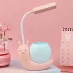 USB Rechargeable Snail Desk Lamp Study Eye Protection Reading Night Light Pen Holder Dorm Bedroom Bedside Living Room Office