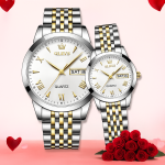 Olevs Stylish Couple Watch - WHITE