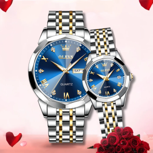 Olevs Stylish Couple Watch - BLUE