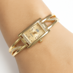 Ladies Ten Billion Stunning Rectangle Stain less Gold Tone |China